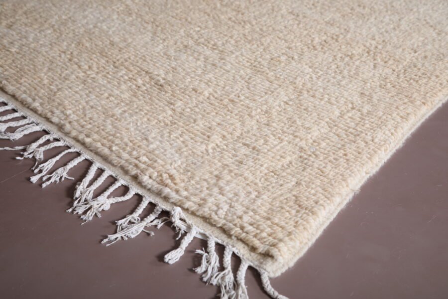 Moroccan Solid rug - Custom Cream rug - Handmade Berber rug - Image 6